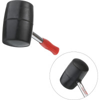 Резиновая киянка INTERTOOL 900г. 80 мм, черная резина, металлическая ручка HT-0233