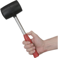 Резиновая киянка INTERTOOL 900г. 80 мм, черная резина, металлическая ручка HT-0233