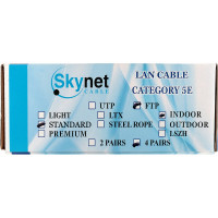 Кабель SkyNet Standart FTP indoor 4x2x0,48 медь FLUKETEST категории 5e одножильный 100м box серый CSS-FTP-4-CU/100