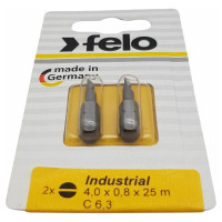 Бита плоская шлицевая 4.0x0.8x25 мм, серия Industrial, 2 шт в блистере Felo 02041036