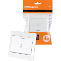 Выключатель одноклавишный на 2 направления с подсветкой TDM ELECTRIC 10А белый "Ильмень" SQ1823-0006