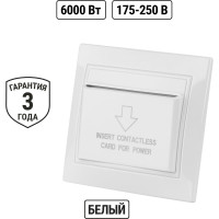 Карточный выключатель с задержкой отключения TDM ELECTRIC белый Таймыр SQ1814-0604