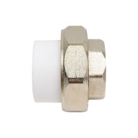 Разъемная муфта PPRC MeerPlast Дн25х20 Ру25 белая внутренняя резьба D200-00496