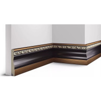 Декоративный плинтус Cosca Decor 95 красное дерево с золотом СПБ016619