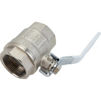 Шаровой латунный кран STI Ду32 Ру25 полнопроходной (муфта-муфта) рычаг D160-05275