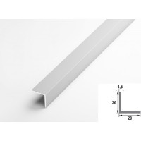 Профиль угловой алюминиевый (5 шт, 20х20х1,5 мм, 2,7 м, анодированный, Серебро) ЛУКА УТ000011879