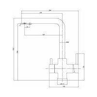 Смеситель для кухни VERAGIO MILANO совмещенный с краном для питьевой воды, высокий излив, хром 30019