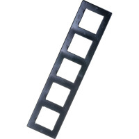 Рамка для розеток и выключателей ЭРА Серия 12 12510506 на 5 постов, Сатин, черный Б0052544