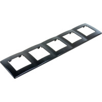 Рамка для розеток и выключателей ЭРА Серия 12 12510506 на 5 постов, Сатин, черный Б0052544