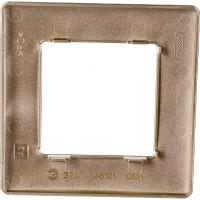 Рамка для розеток и выключателей ЭРА Серия 12 12510104 на 1 пост, Сатин, шампань Б0052502