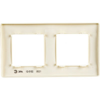 Рамка для розеток и выключателей ЭРА Серия 12 на 2 поста, Сатин, слоновая кость Б0052510