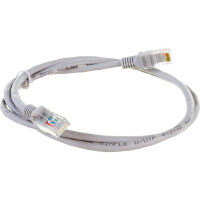Патч-корд ЭРА Simple PC-1U-A U/UTP категория 5e, длина 1 метр, неэкранированный, серый, Б0051370