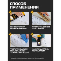 Активная пена для очищения белой обуви подошв и рантов SALTON Sport White Express 200 мл 12 62200
