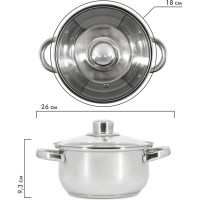 Кастрюля Pomi d'Oro с крышкой 18 см, 2,2 л P595724 Laura