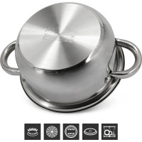 Кастрюля Pomi d'Oro с крышкой 18 см, 2,2 л P595724 Laura