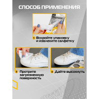 Влажные салфетки для очищения белой обуви и подошв SALTON Sport 20 60/02