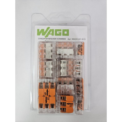 Универсальная 3-х проводная клемма WAGO 221-613, 20 шт .221-613-20 УТ-0318416