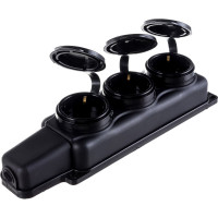 Штепсельная колодка Volsten Sb1-M3Z Black IP54 3 места черная с заземлением модель РП 16-334 14436