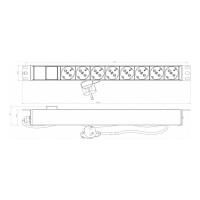 Блок розеток для 19" шкафов Hyperline горизонтальный, 8 розеток Schuko, черный, 397034