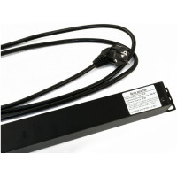 Блок розеток для 19" шкафов Hyperline горизонтальный, 8 розеток Schuko, черный, 397034