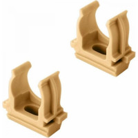 Крепеж-клипса для труб Урал ПАК под светлое дерево, d25 мм, 10 шт. АТ-80125-010