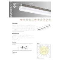 Светодиодный светильник Wolta STD 36Вт, 6500К Холодный белый свет, IP65, Матовый ДСП11-36-001-6К
