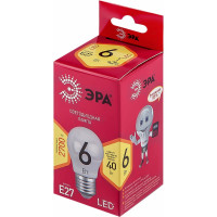 Светодиодная лампа ЭРА LED P45-6W-827-E27 R диод, шар, 6Вт, теплый свет, E27 Б0049643