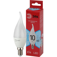 Светодиодная лампа ЭРА LED BXS-10W-840-E14 R диод, свеча на ветру, 10Вт, нейтральный свет, E14 10/100/2800 Б0051849
