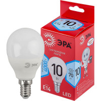 Светодиодная лампа ЭРА RED LINE LED P45 10W 840 E14 R E14 10Вт шар, нейтральная белая Б0050233