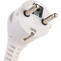 Сетевой шнур с вилкой ЭРА U-3x1,5-5m-W с заземлением 5м ПВС 3x1,5мм2 белый Б0048710