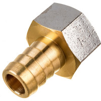 Штуцер (внутренняя резьба 1/2" - елочка 14 мм; латунь никелированная) SANTRADE 1439