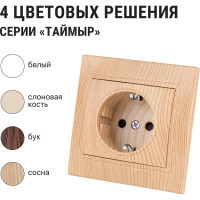 Розетка TDM ELECTRIC 2П+З 16А 250В "ЭКО" сосна "Таймыр" SQ1814-0212