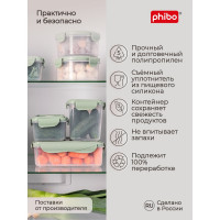 Контейнер для холодильника и микроволновой печи Phibo ECO STYLE с клапаном 1.0 л 433121636
