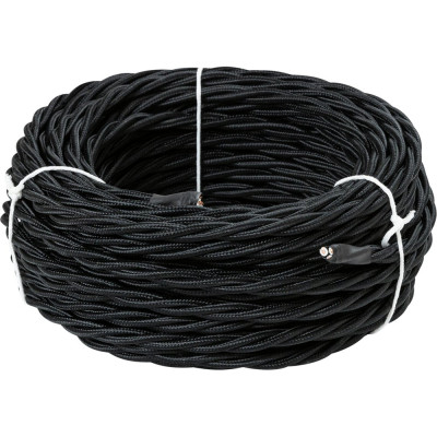 Ретро провод TDM ELECTRIC "Эко" 2x1,5 витой ГОСТ черный 50м SQ2801-0131