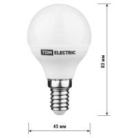 Светодиодная лампа TDM ELECTRIC FG45-6 Вт-230 В-4000 К–E14 "Лампа-ДИММЕР" SQ0340-0200