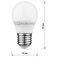 Светодиодная лампа TDM ELECTRIC FG45-6 Вт-230 В-4000 К–E27 "Лампа-ДИММЕР" SQ0340-0202
