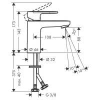 Смеситель для раковины Hansgrohe Vernis Blend 100, без сливного набора, латунь, хром 71580000