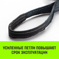 Буксировочный динамический трос HITCH PROFESSIONAL лента 10т, 6 м, петля-петля SZ071510