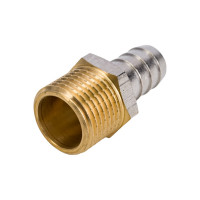 Штуцер (внешняя резьба 1/2" - елочка 14 мм; латунь никелированная) SANTRADE 1429