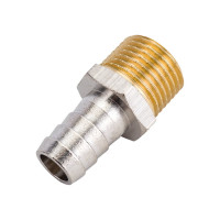 Штуцер (внешняя резьба 1/2" - елочка 14 мм; латунь никелированная) SANTRADE 1429