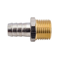 Штуцер (внешняя резьба 1/2" - елочка 14 мм; латунь никелированная) SANTRADE 1429