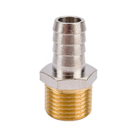 Штуцер (внешняя резьба 1/2" - елочка 14 мм; латунь никелированная) SANTRADE 1429