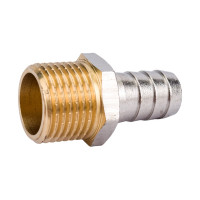 Штуцер (внешняя резьба 1/2" - елочка 14 мм; латунь никелированная) SANTRADE 1429