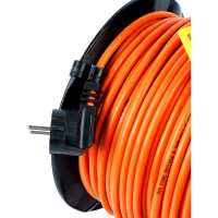 Удлинитель на пластиковой катушке STEKKER STD01-41-50 50м, 4 гнезда с заземлением 3х1,5, оранжевый, 39709