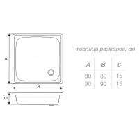Душевой поддон Antika 80х80х15 APS-80101