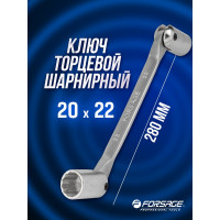 Ключ торцевой шарнирный двухсторонний Forsage, 20х22 мм, на пластиковом держателе 29693 F-7522022 F-7522022(29693)