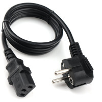 Кабель питания Cablexpert 1м, Schuko- C13, VDE, 10А, черный, с заземлением, пакет PC-186-VDE-1M
