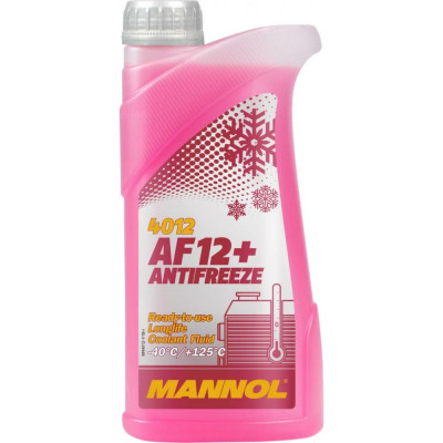 MANNOL ANTIFREEZE LONGLIFE AF12+ 1 л. Готовый раствор охлаждающей жидкости антифриз красный 2038