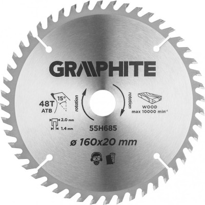 Пильный диск по дереву GRAPHITE 55H685