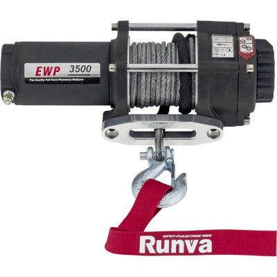 RUNVA Лебёдка электрическая 12V 3500A lbs 1588 кг синтетический трос EWP3500ASR